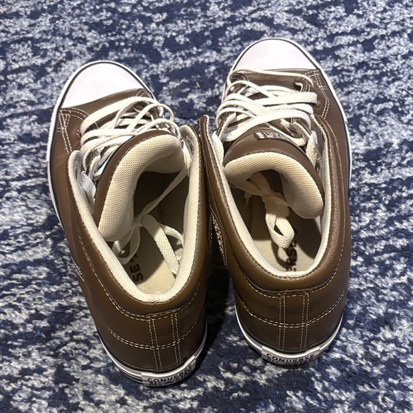 Converse Brown Faux Leather High-Tops - Picture 4 of 6